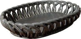 Cos oval gri din ceramica Josette