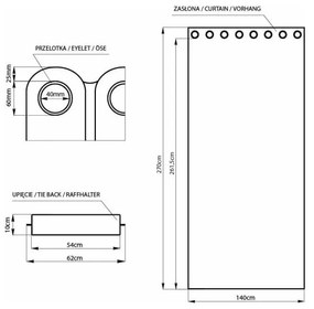 Draperie mov dimout (semi-opacă) din catifea 140x270 cm Eyelets – Restilo