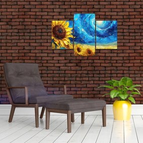 Tablou - Pictura floarea-soarelui (90x60 cm)