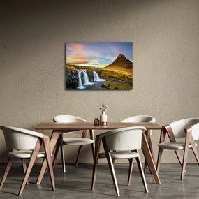 Tablou cu munții și cascade pe Islanda (70x50 cm)