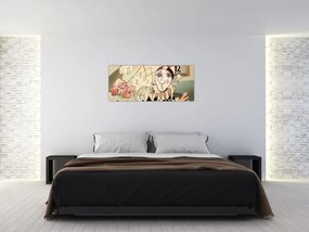 Tablou - Cubismul - arlechin și trandafir (120x50 cm)