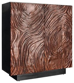 Comoda, Bufet cu model 3D, Lemn Salcam, Maro, FLUID 110cm