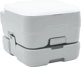 vidaXL Toaletă de camping Gri și alb 41,5 x 36,5 x 30 cm Polietilenă