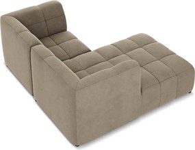 Colțar maro cu tapițerie din catifea (cu colț pe partea stângă/cu șezlong) Aloha – Makamii