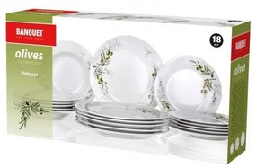 Set de farfurii Banquet Olives, 18 piese