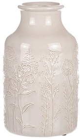 Vaza ceramică cu flori de câmp, bej, diametru 19cm x 31 cm