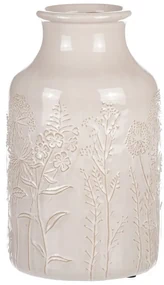 Vaza ceramică cu flori de câmp, bej, diametru 19cm x 31 cm