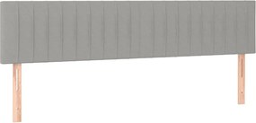 vidaXL Tăblii de pat, gri deschis, 200x5x78/88 cm, textil
