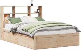 vidaXL Cadru de pat fără saltea, 150x200 cm, lemn masiv pin
