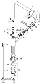 Baterie de bucatarie monocomanda, Hansgrohe, Focus, M41 280, crom