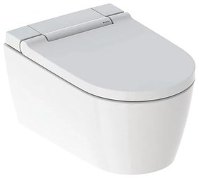 Set vas WC suspendat Geberit, AquaClean Sela, rimless, cu functie de bideu, alb alpin