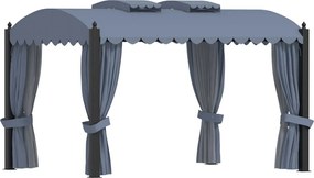vidaXL Pavilion cu perdele, antracit, 3 x 4 m, oțel