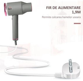 Homcom Fier de Călcat Vertical cu Abur Portabil pentru Haine Ușor de Utilizat 27.5x18.2x9cm | Aosom Romania