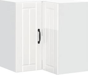 vidaXL Dulap de colț de bucătărie „Lucca” lemn prelucrat alb lucios