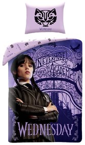 Wednesday Nevermore Academy set de lenjerie de pat 140x200cm, 70x90 cm