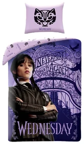 Wednesday Nevermore Academy set de lenjerie de pat 140x200cm, 70x90 cm