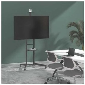 Suport mobil pentru TV Brateck T1040T cu rafturi, negru