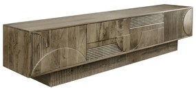 Comoda TV cu model optic 3D, Lemn mahon gri, ART DECO 200cm