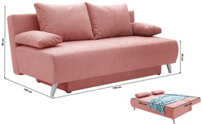 Canapea extensibilă Pelona (roz) (cu sp. depozitare). 1098569