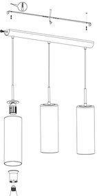 Eglo 98697 - Lustră pe cablu SELVINO 3xE27/15W/230V