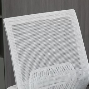 Vinsetto Scaun birou cu șezut înalt reglabil, pivotant 360°, plasă respirabilă, gri/alb, 64x59x104-124 cm | Aosom Romania