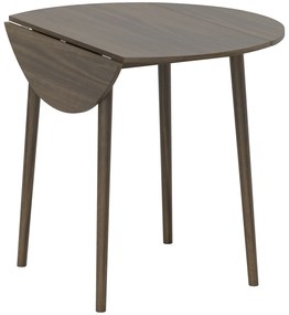 HOMCOM Masa de dining plianta 2 abatante, masa rotunda extensibila pentru 4 persoane, picioare din lemn Ø 89 x 73,5 cm, gri | Aosom Romania
