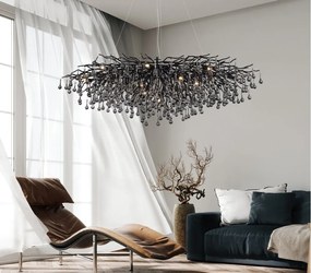 Lustra suspendata design magnific ICICLE negru, 75x150cm