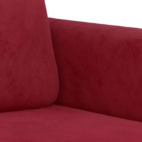 Canapea cu 2 locuri, rosu vin, 140 cm, catifea Bordo, 158 x 77 x 80 cm