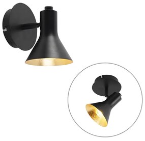 Spotlight modern negru cu auriu 1 lumină - Magno