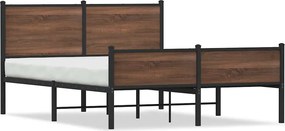 vidaXL Cadru pat metalic fără saltea, stejar maro, 150x200 cm