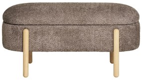 Bancă maro cu tapițerie din țesătură bouclé Branca – House Nordic