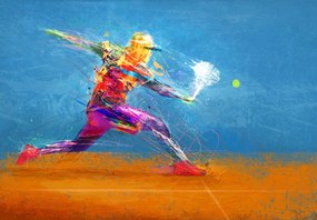 Fototapet - Jucător de tenis, desen (147x102 cm)