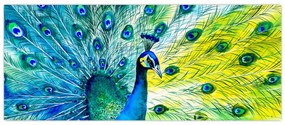 Tablou - Păun (120x50 cm)