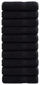 vidaXL Prosoape de mâini premium SOLUND 10 buc. negru 50x100cm 600 gsm