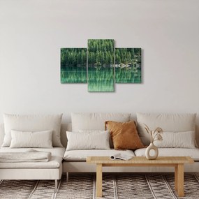 Tablou - Coniferi lângă lac (90x60 cm)