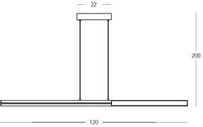 Lustra LED, Design Liniar, 44W 3000K BLACK-BRASS ZB-2559