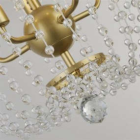 Lustra moderna din metal si margele din sticla Shower alama satinata