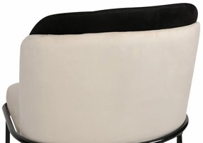Set de scaune de sufragerie Dore Black and Cream,2 buc.