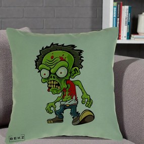 Perna Decorativa Zombie Halloween, 40x40 cm, Verde, Husa Detasabila, Perna Inclusa, BEKZ®