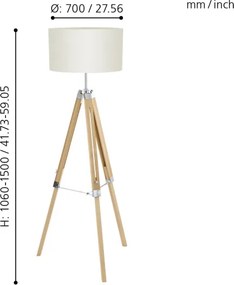 Lampadar Eglo 94324 LANTADA 1xE27/60W/230V