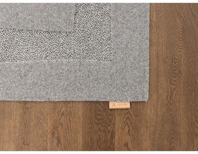 Covor gri din lână 133x190 cm Morphic Rocca – Agnella