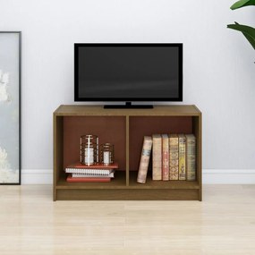 Comoda TV, maro miere, 70x33x42 cm, lemn masiv de pin