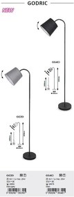 Lampadar design modern Godric negru, gri