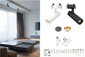 Spot LED directionabil incastrabil tavan fals SHINEMAKER negru