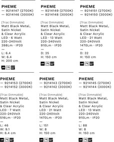 Aplica de perete LED 3000K PHEME nickel satinat