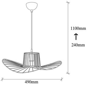 Lampa suspendata Elefant 892OPV1721, Metal, 110 cm, Negru