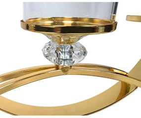 Suport de lumânare GLAMOUR auriu/transparent