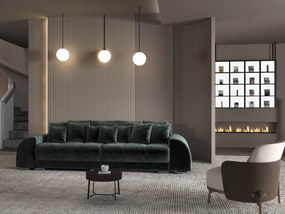 Canapea extensibilă dumonde cu 2 lăzi de depozitare si sezut confortabil din spuma high-density, Verona Euphoria Green 310x100 cm