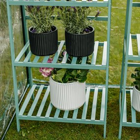 Ghivece de flori din ceramică, set de 2, alb mat, KELSO