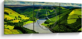 Tablou - Peisaj verde (cu ceas) (90x30 cm)